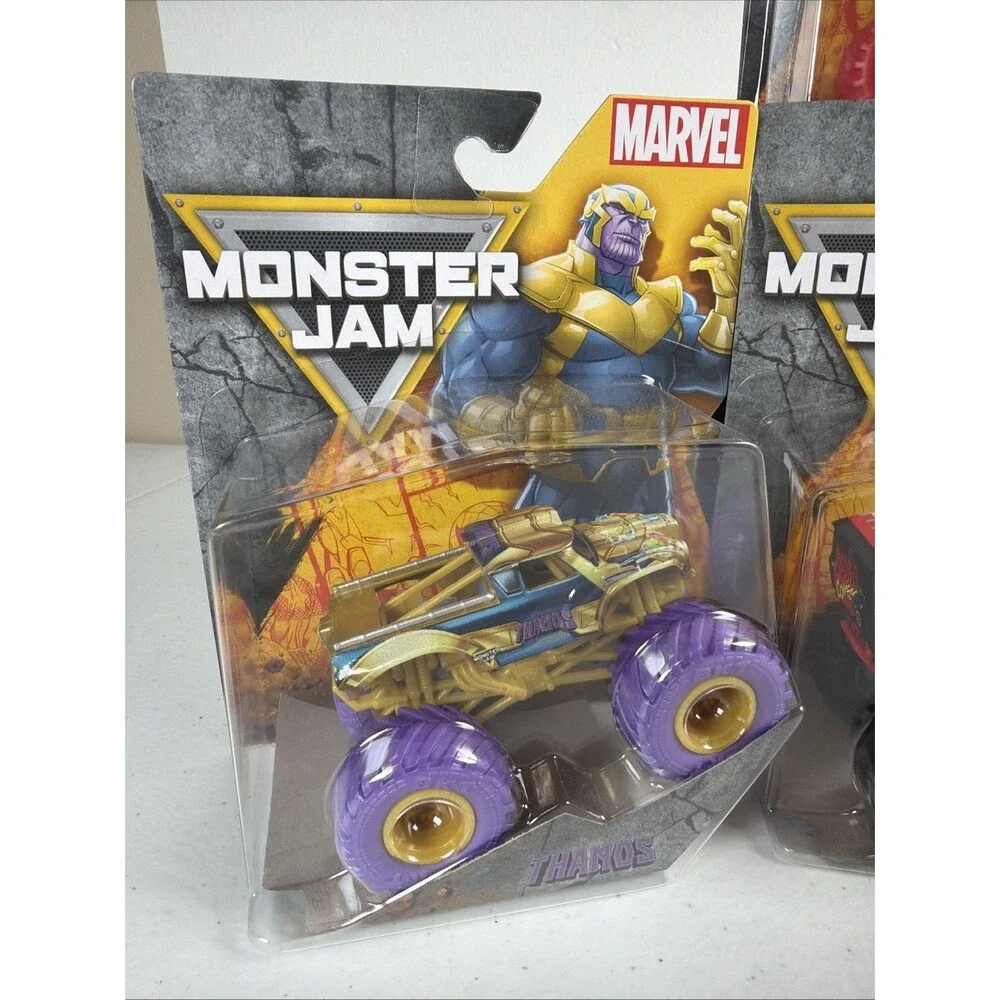 2025 Spin Master Monster Jam Series 5 Set Marvel Comics Thanos War Machine & Cap